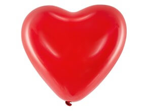 Ballon Coeur Rouge Pastel 40cm (Lot de 6) 