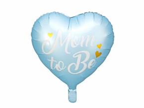 Ballon Aluminium Cœur bleu Mom to Be- 35cm