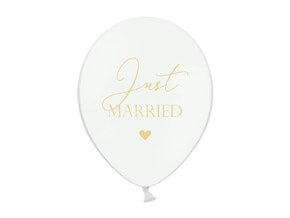 Ballons 30cm, Just Married, Pastel Blanc Pur lot de 50