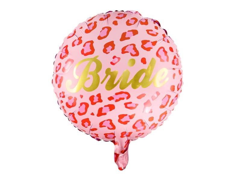 Ballon en Aluminium - Bride Rose Léopard - 45cm