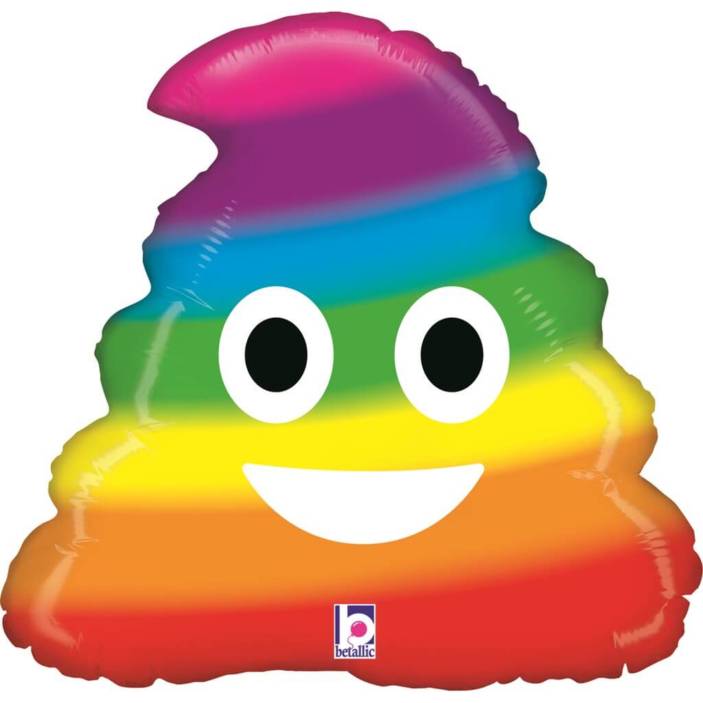 Ballon Emoji Caca Rainbow ø51cm