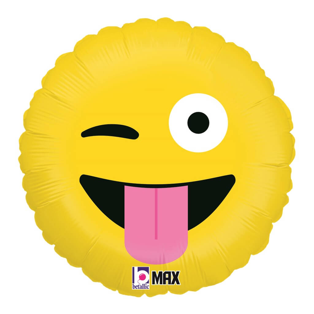 Ballon Emoji Jaune Farfelu ø45cm
