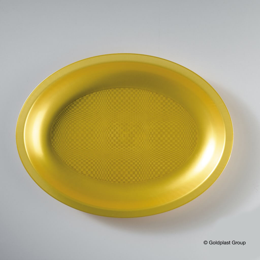  Assiette Ovale Or - 25.5x19cm - lot de 25