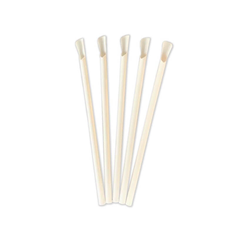 Paille Cuillère Bio PLA blanche 20cm /ø8mm (200pcs)