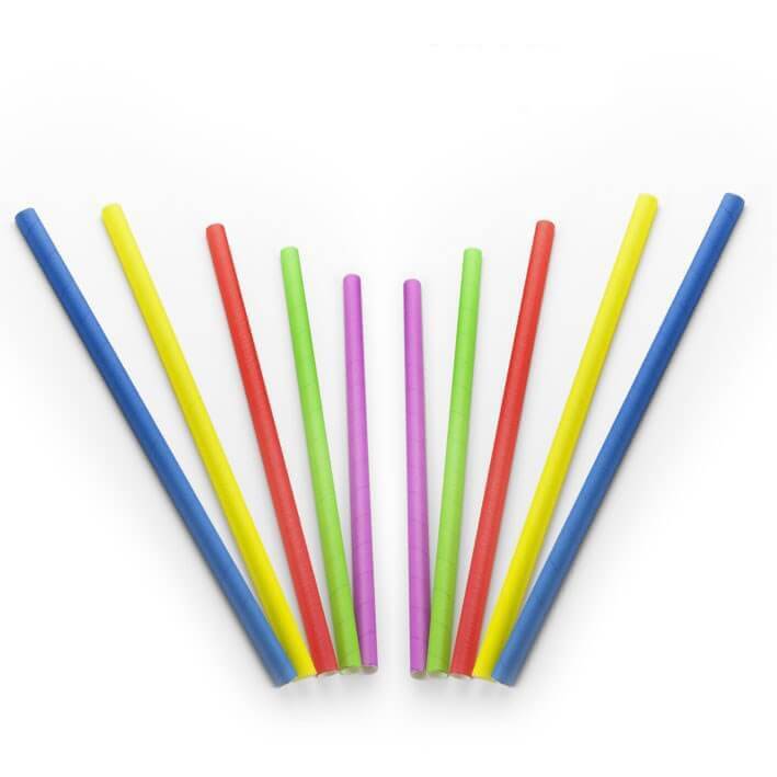 Paille géante papier mixte 24cm/ ø10mm (100 pcs)