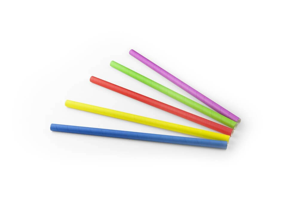 Paille géante papier mixte 24cm/ ø10mm (100 pcs)