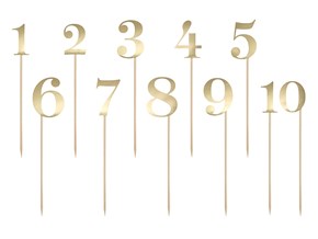 Numéros de table or de 1 à 10