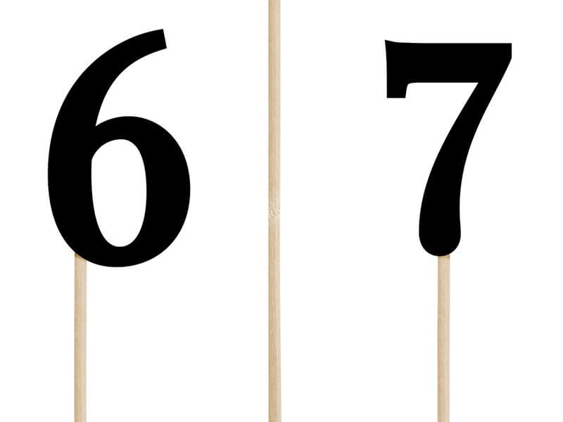 Numéros de table noir de 1 à 10