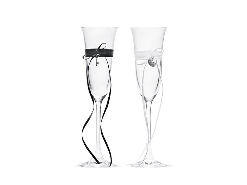 Lot de 2 verres à champagne pour mariés
