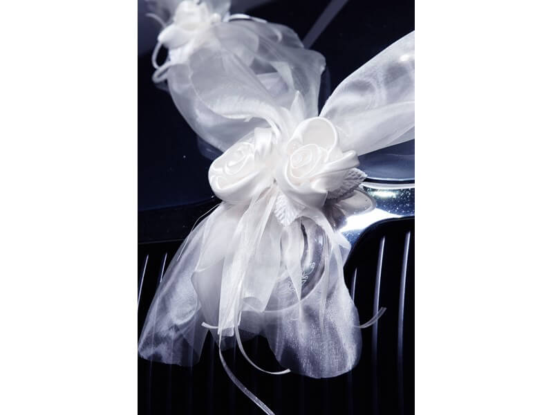 Guirlande en Organza de roses blanches (Lot de 2)