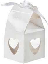 Boîte à dragées coeur blanc - Lot de 4