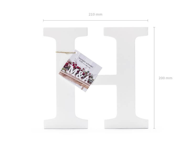Lettre H en Bois Blanc 