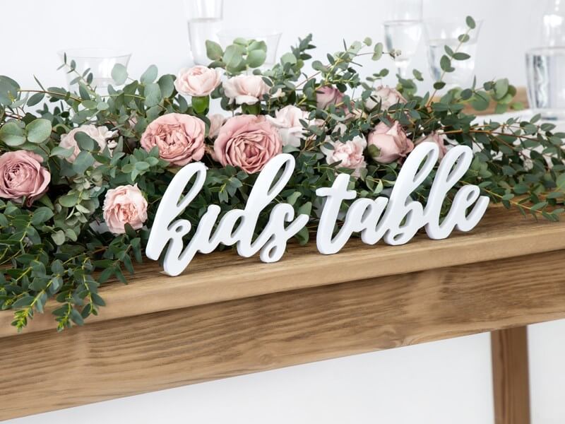 Lettres "Kids Table" Blanc 