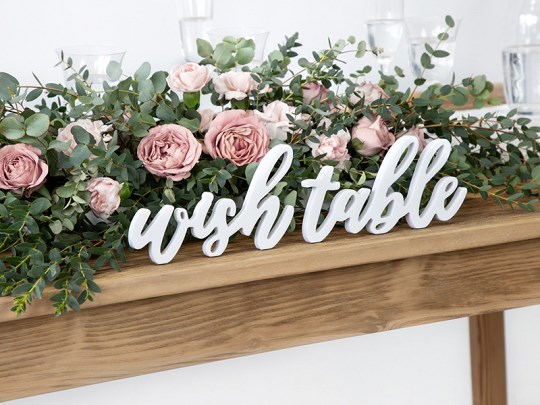 Lettres "Wish Table" Blanc