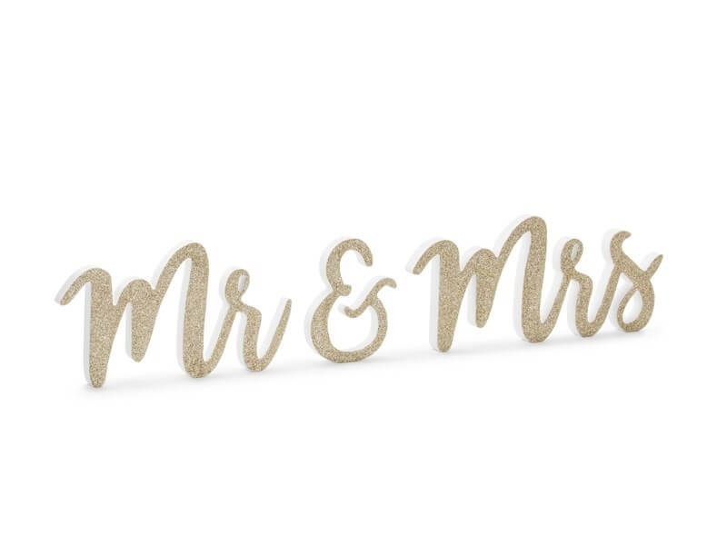 Lettres "Mr & Mrs" Brillant Or 