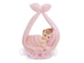 Figurine Baby Girl rose dans un foulard 