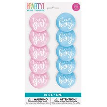 10 Badges Team Girl / Team Boy - Goodies Gender Reveal