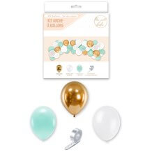 Kit  40 Ballons pour Arche Baby Boy - Bleu/Blanc/Or