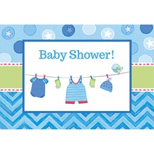 Invitation + Enveloppe Baby Shower Garçon (Lot de 8)