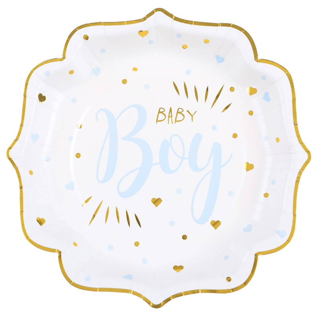 Assiette Baby Shower Boy Bleu (lot de 10)
