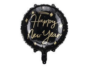 Ballon Aluminium - HAPPY NEW YEAR - Noir & Or - 45cm