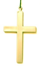 Collier croix en plastique dorée 22cm