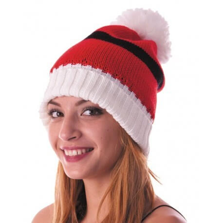 Bonnet de Noël en tricot rouge 