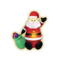 Père Noël gonflable lumineux avec hotte 120cm