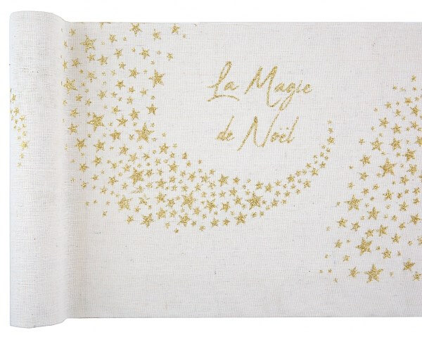 Chemin de table en coton "Magie de Noël" - Blanc- 3m*28cm