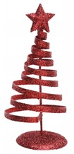 Sapin Spirale Rouge en Métal - Déco de table - 6.5 x 14 cm