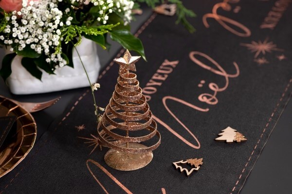 Sapin Spirale Rose Gold -Métal - Déco de table - 6.5 x 14 cm