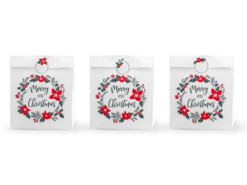 Sachet cadeau Merry Little Christmas (3 pièces)