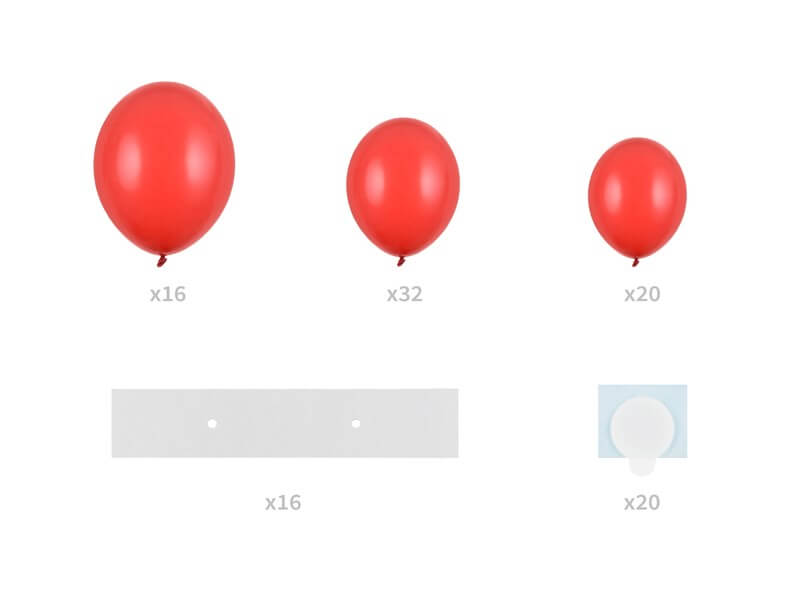 Guirlande de ballons + Support - Coeur Rouge - 160cm