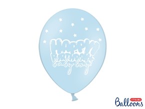 Lot de 10 Ballons HAPPY BIRTHDAY BABY BOY Bleus