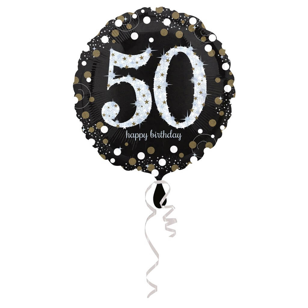 Ballon Anniversaire rond 50 ans argent