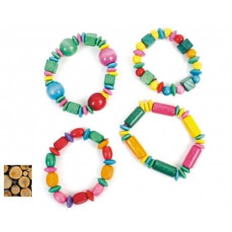 Bracelet en bois multicolore 