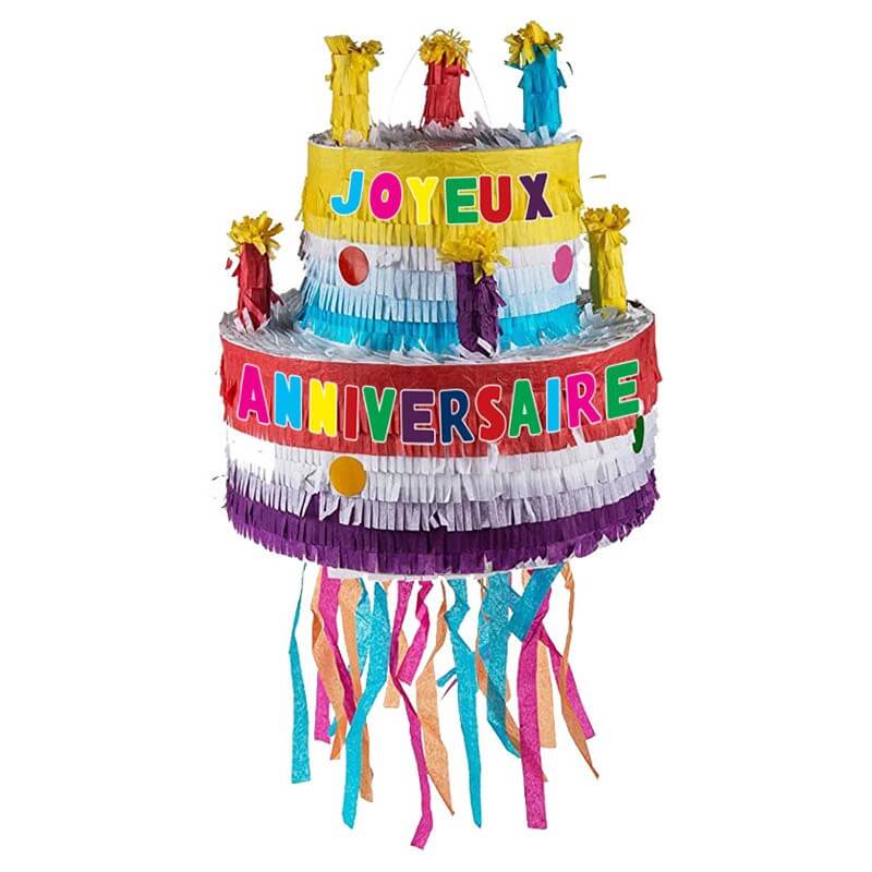 Pinata Gateau d'Anniversaire - 28x28x28cm