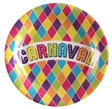 Assiette en carton Carnaval ø23cm - Lot de 10