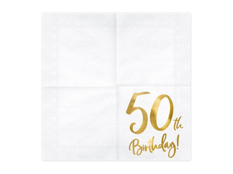 Serviette en papier 50th Birthday (Lot de 20)