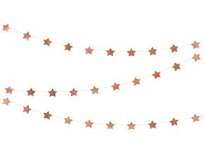 Guirlande en forme d'étoile rose gold métallisé 