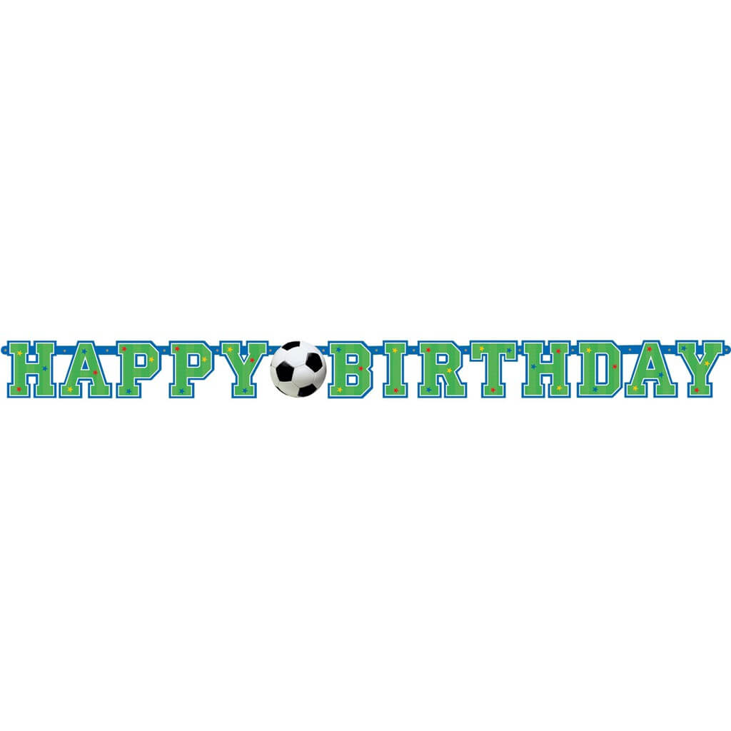 Guirlande en papier Happy Birthday Football 130x10cm