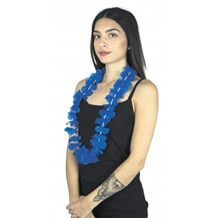 Collier Hawaïen à Fleurs Bleu
