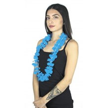 Collier Hawaïen à Fleurs Bleu Turquoise
