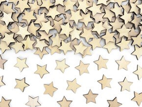 Lot de 50 Confettis étoile en bois - 2x2cm