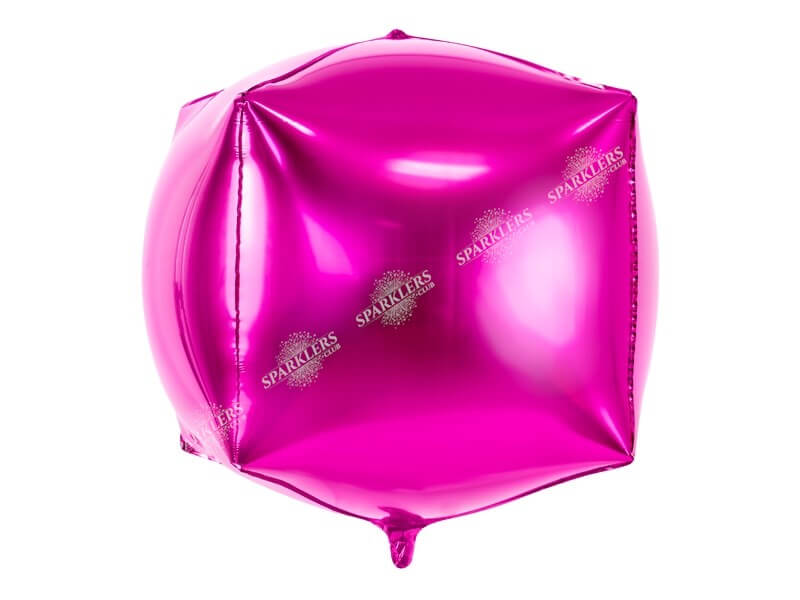 Ballon Cube métallique rose foncé
