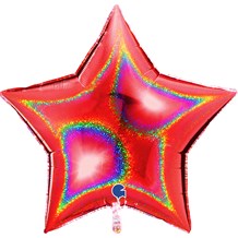 Ballon Étoile Holographique Rouge 92cm
