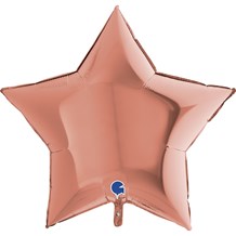Ballon Étoile Métallique Or Rose 91cm