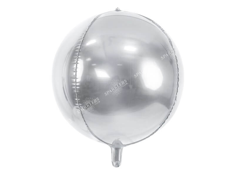 Ballon rond Argent métallique en Mylar 40cm