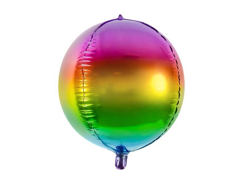 Ballon rond métallique Arc en Ciel 40cm