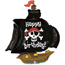 Ballon Bateau Pirate Happy Birthday 117cm